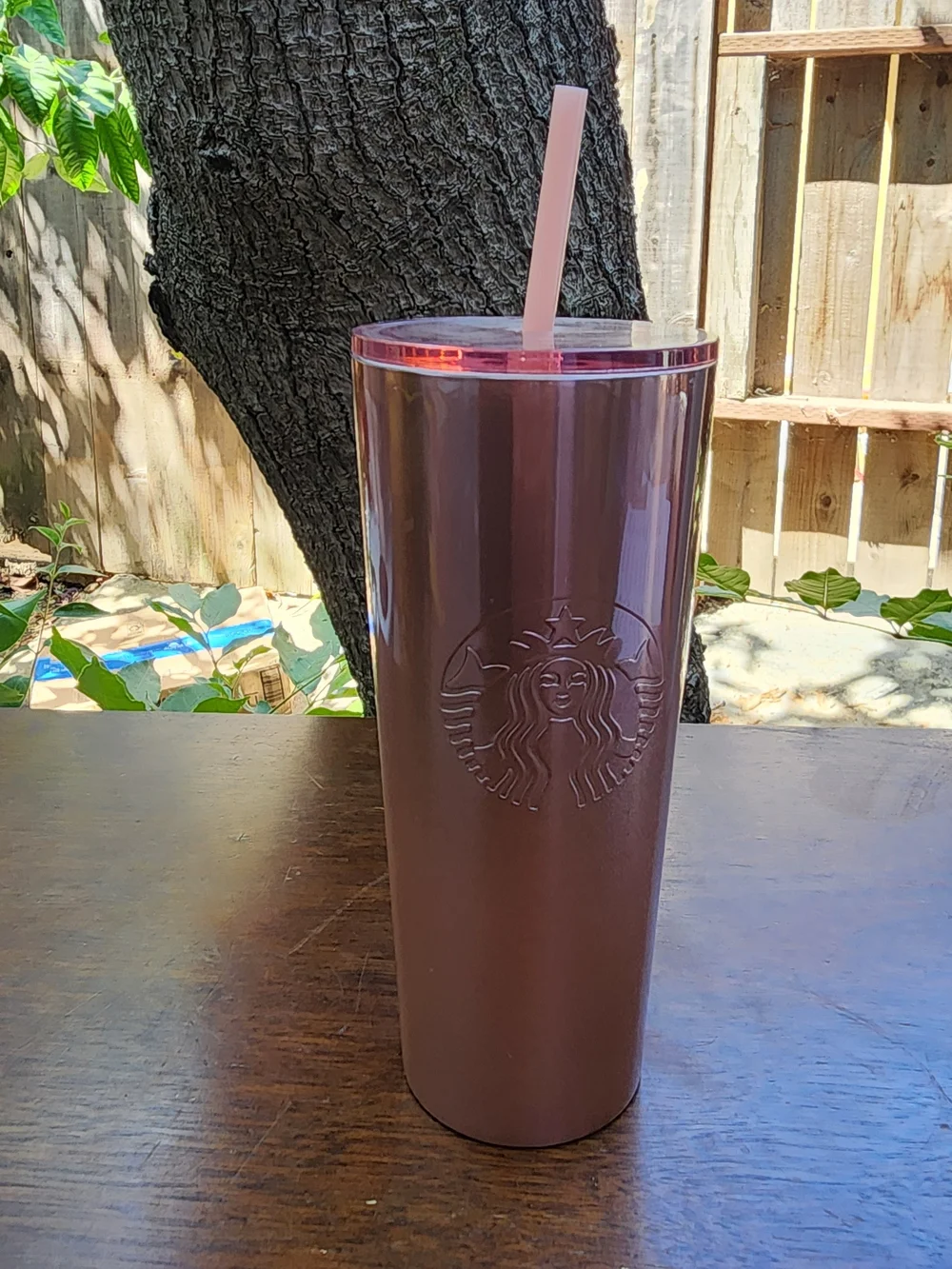 NWT Starbucks Holiday 2019 Gradient Rose Gold Stainless Steel Tumbler Venti 24oz